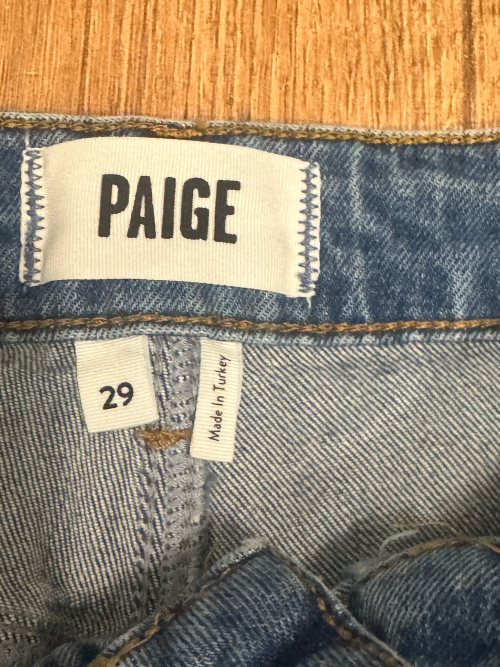 PAIGE Anessa Wide Leg Jeans Size 29 High Rise Patch Pocket Medium Wash Denim - Picture 3 of 5